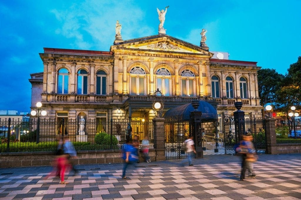 A view of the National Theater in San Jose, Costa Rica.