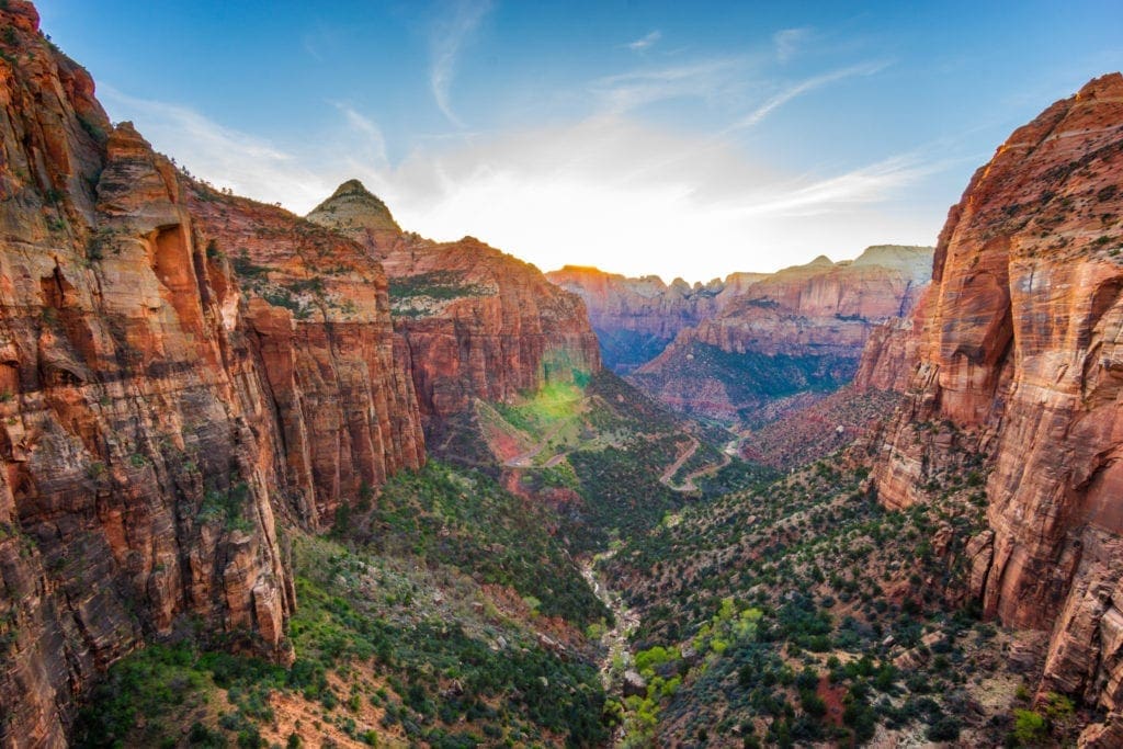 A view of the Red Rock at Zion National Park in Utah, one of the best weekend getaways from Salt Lake City for families.