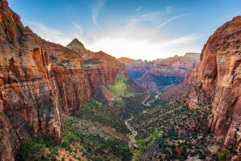 A view of the Red Rock at Zion National Park in Utah, one of the best weekend getaways from Salt Lake City for families. 