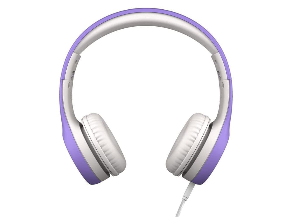 Product shot of the purple and white LilGadgets Connect+, one of the best travel headphones for kids.