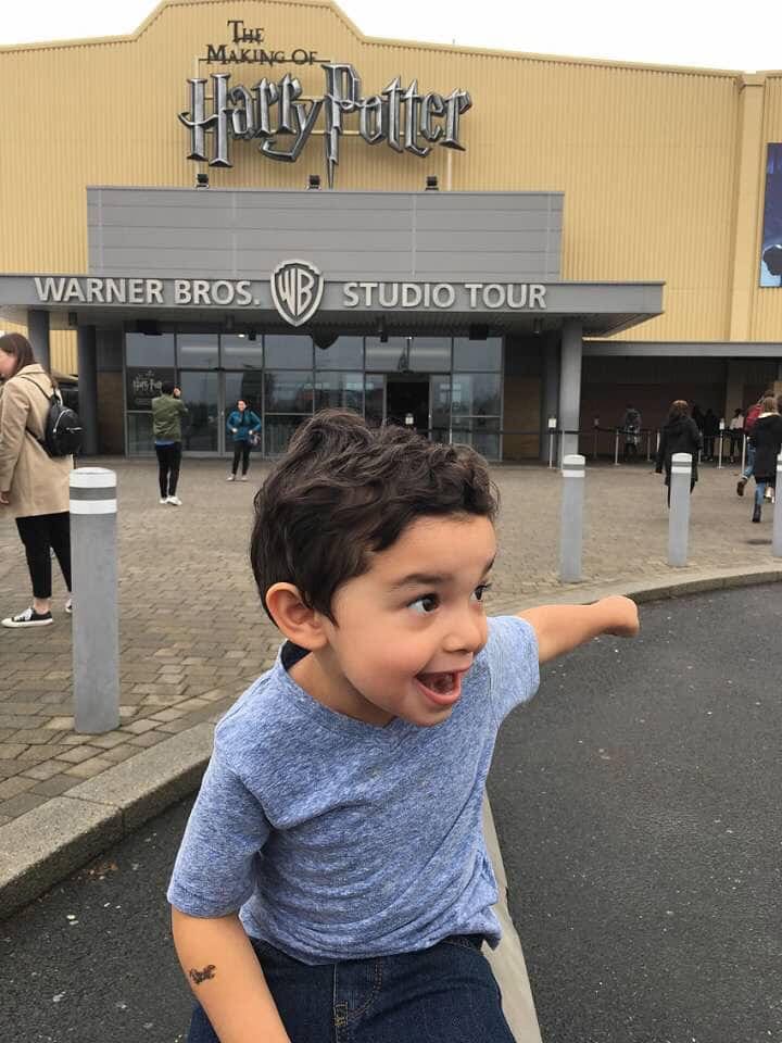 Patience Byers's son at Harry Potter Studios in London