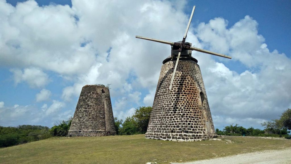 Betty's Hope, a sugar mill in Antigua. It's a great place to add to an Antigua itinerary for families!