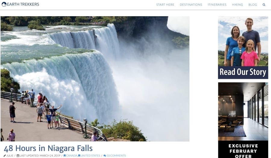 Earth Trekker's Itinerary on 48 Hours in Niagara Falls With Kids. 
