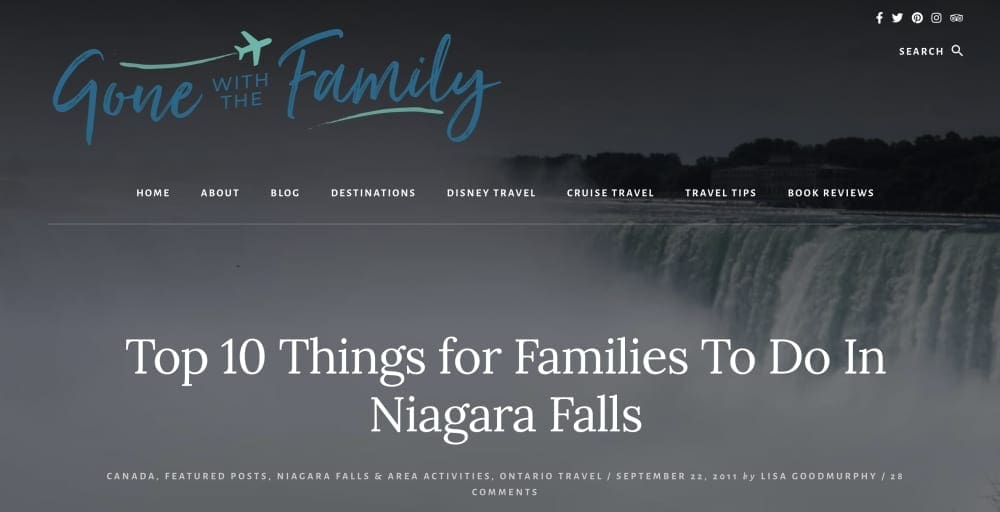 Gone with the Family blog on 10 Things for Families to do in Niagara Falls