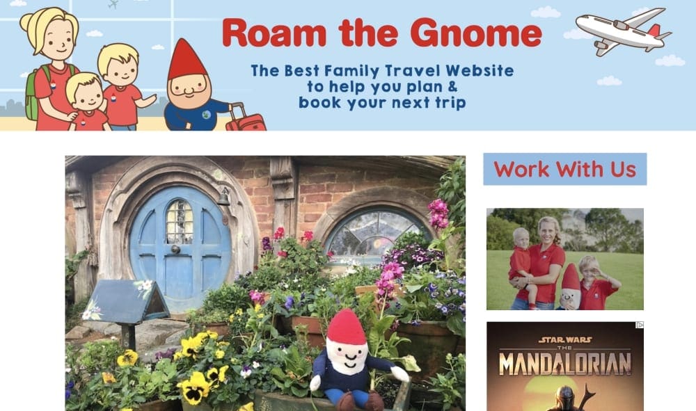 Screenshot of a blog by the Roam the Gnome, offering one of the Best Blogs on Things to Do with Kids in New Zealand.