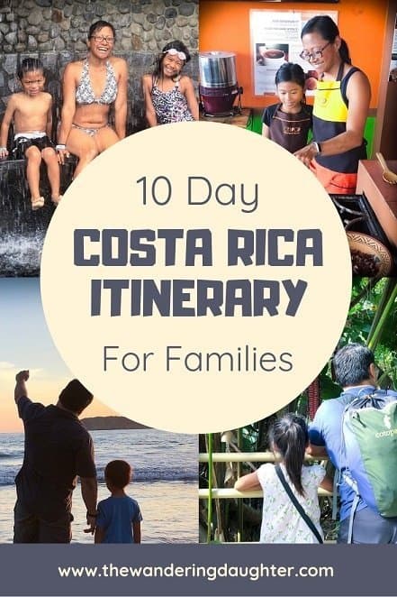 Website banner- 10 Day Costa Rica Itinerary for Families, Itinerary by the Wandering Daughter