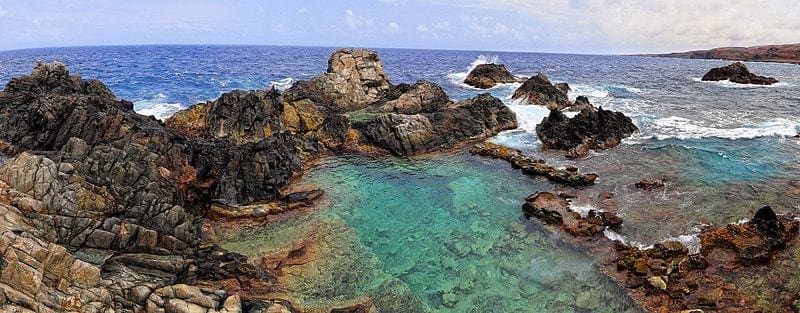 Aruba with Kids Itinerary Natural Pool at Arikok National Park in Aruba