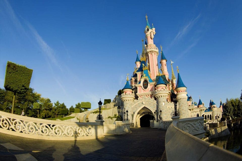 A view of the castle in Disneyland Paris, one of the best places to visit on a Paris itinerary with preteens and teens.