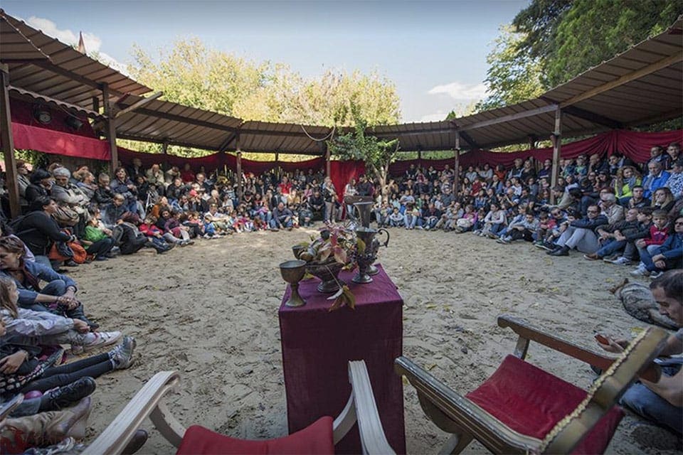 A view of participants at the Gladiator School in Rome, one of the best things to do on an Italy itinerary with kids. 