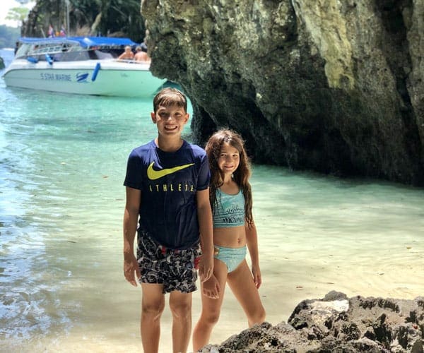kids on the beach in Thailand