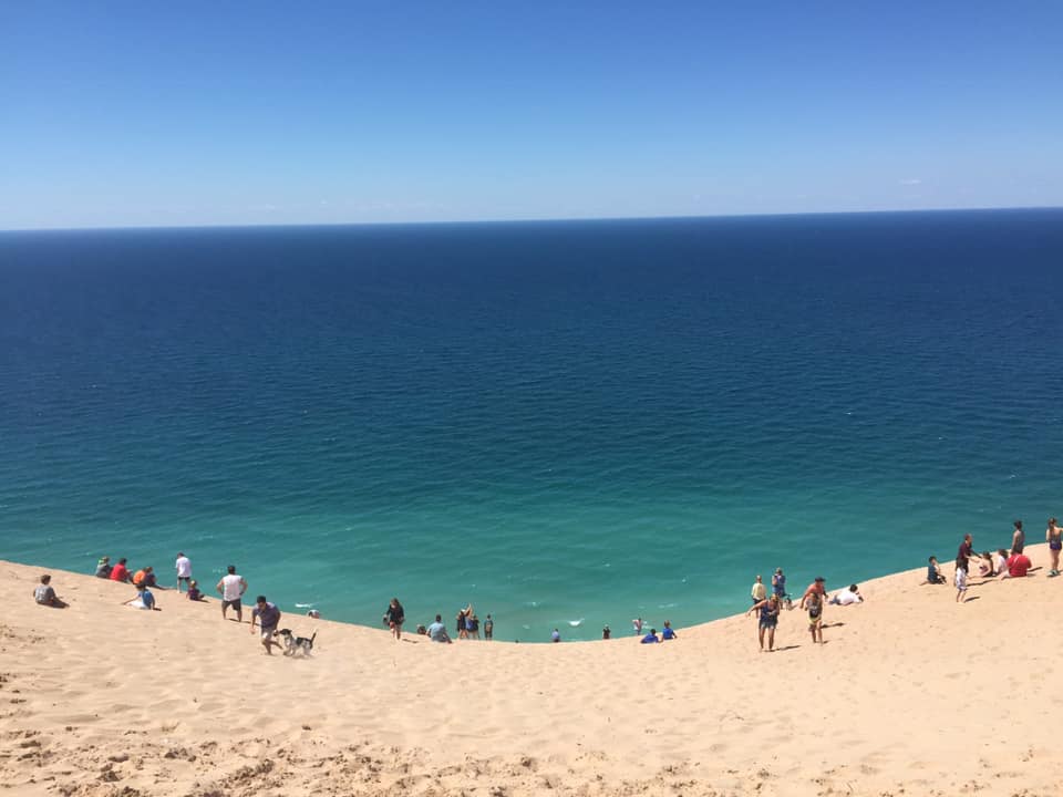 Beautiful view from a beach dune of Lake Michigan