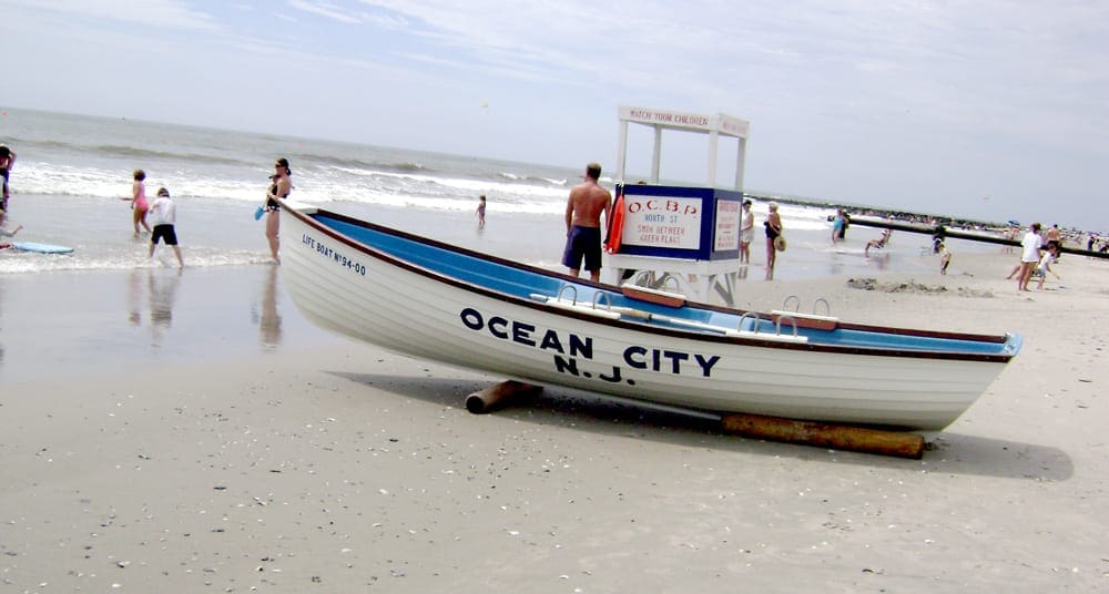 Beach Patrol Boat in Ocean City, NJ, one of the best family beach trips near NYC.