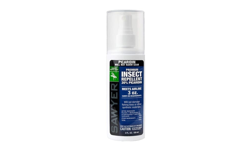 Spray bottle of Sawyer insect repellent, one of the best bug sprays for kids.