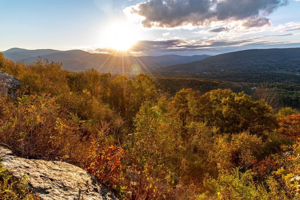 Sunset in the Berkshires along the Mohawk Trail close to Williamstown.