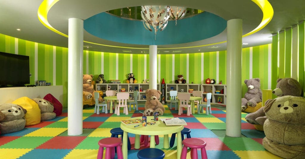 Inside the Kids Club at Photo Courtesy: Paradisus Los Cabos, featuring bright colors and spacious play areas.