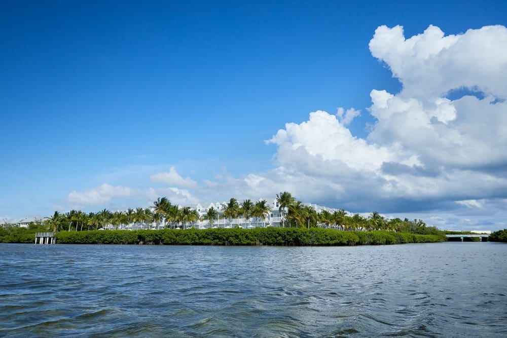 An ocean view of the Parrot Key Hotel and Villas, one of the best family hotels in Key West and the Florida Keys.