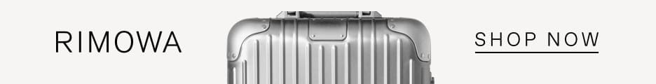Rimowa horizontal banner with silver Rimowe suitcase