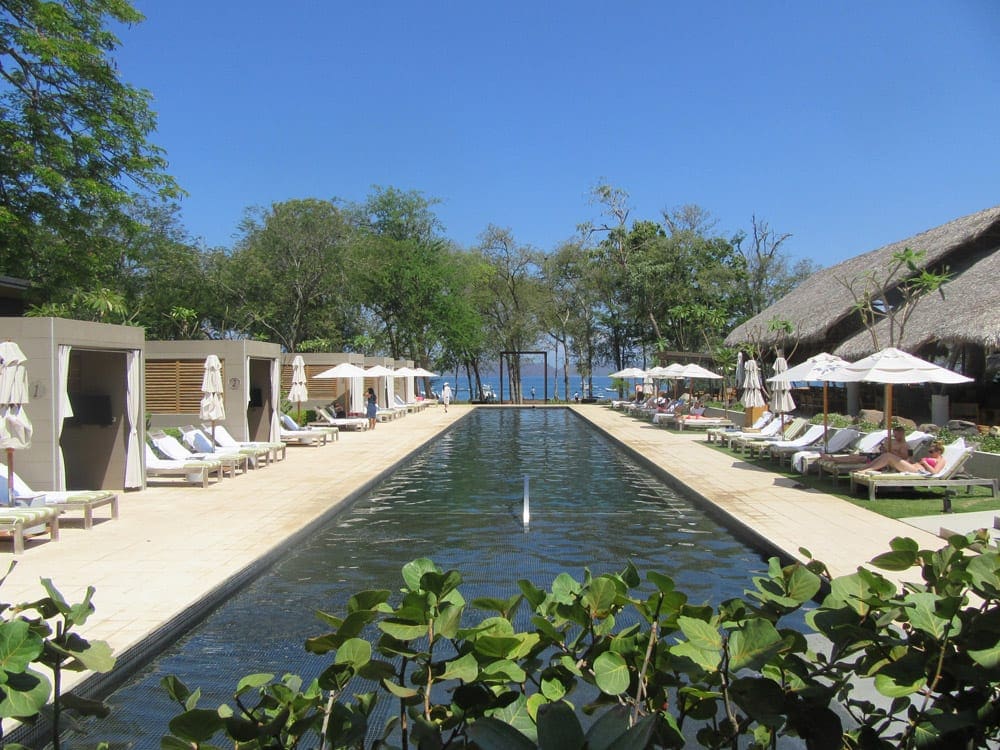 A view of a pool on the hotel grounds in Guancaste while on an Adventures by Disney tour.