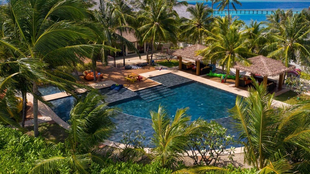 The kids club pool at Ozen Reserve Bolifushi, one of the best family hotels in the Maldives.