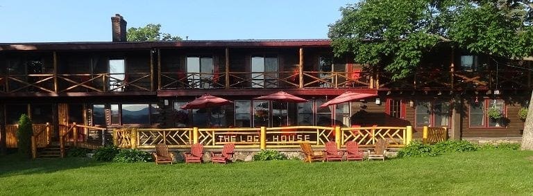 The lawn and resort buildings at the Garnet Hill Lodge.