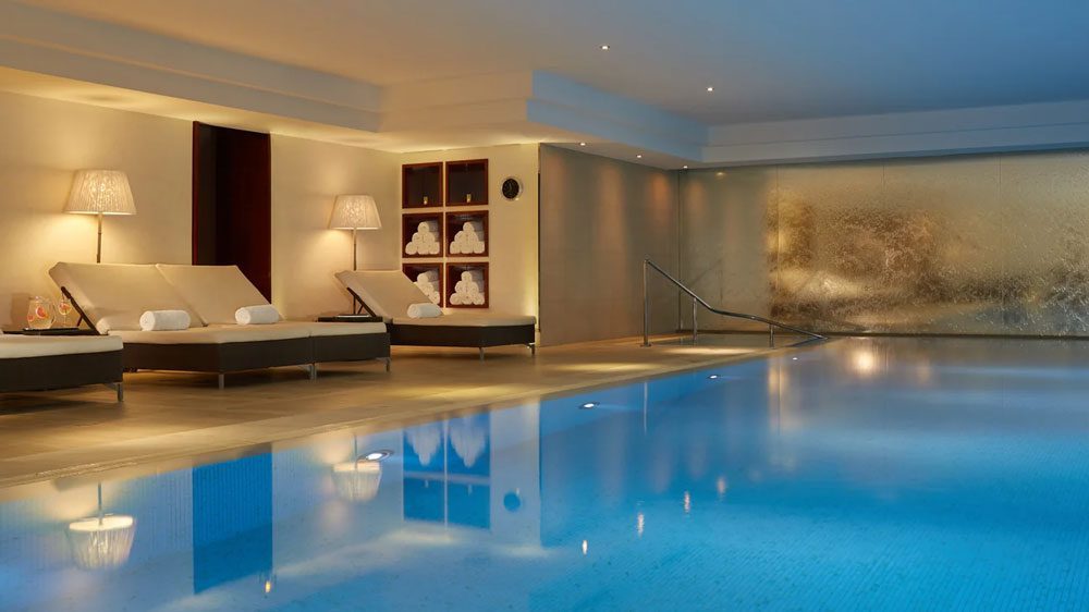 A view of the indoor pool at the Majestic Apartments Champs Elysées, one of the best Apartment Paris hotels for families.