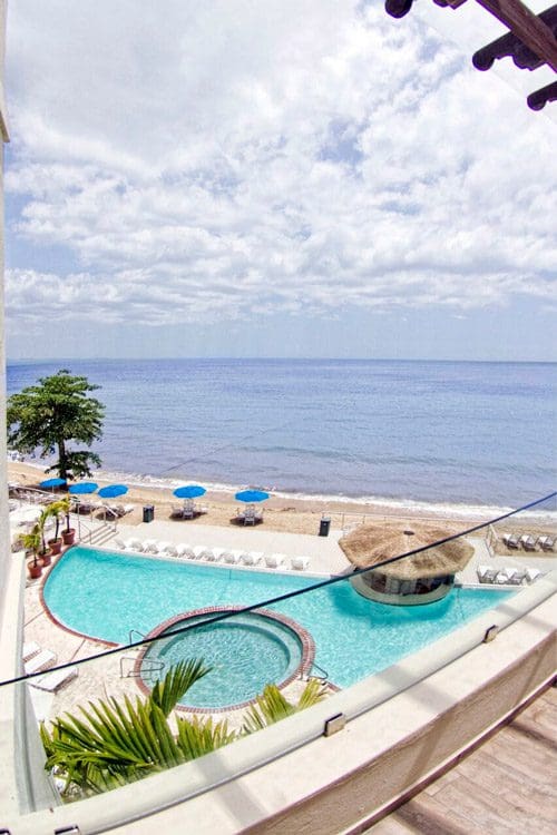 One of the pools at the Rincon Beach Resort, overlooking the ocean.