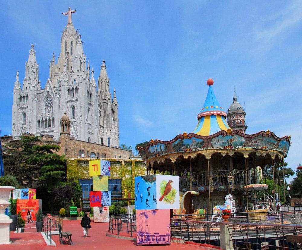Inside the Tibidabo, featuring the iconic funicular (carousel).