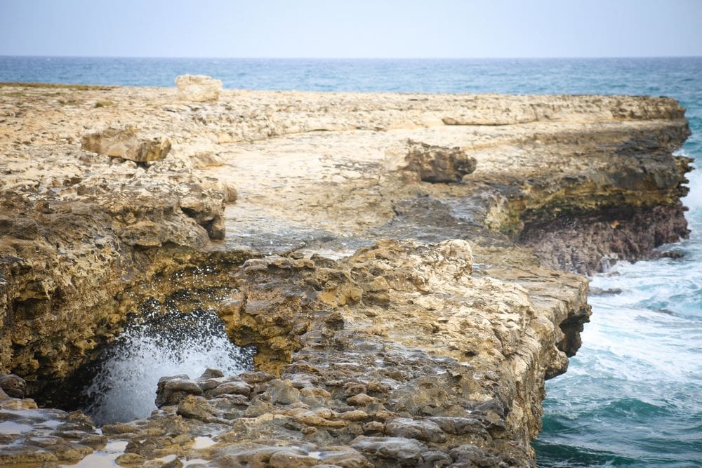 A view of Devil's Bridge, one of the most iconic landmarks in Antigua and Barbuda.