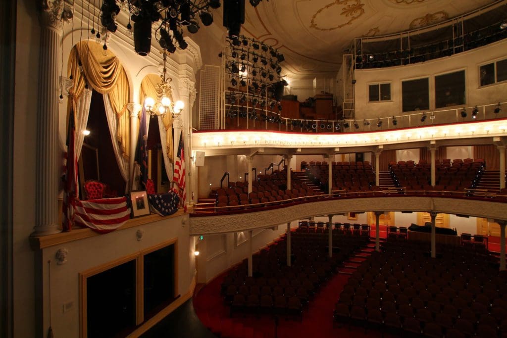 A view of the balcony seats at the Ford’s Theater National Historic Site.