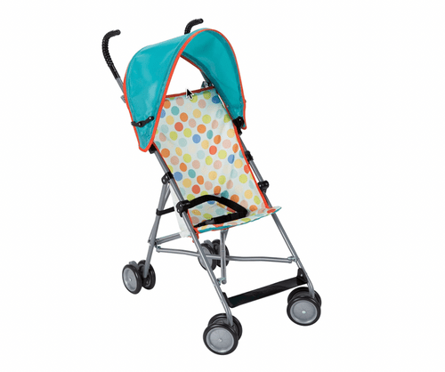 A product shot of a colorful Cosco Umbrella Stroller facing forward.