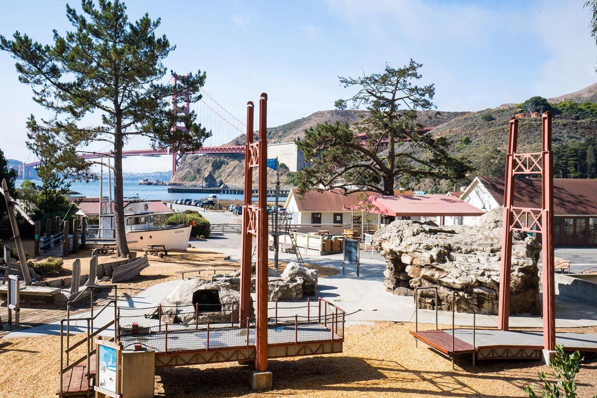 An outdoor play area at Bay Area Discovery Museum.