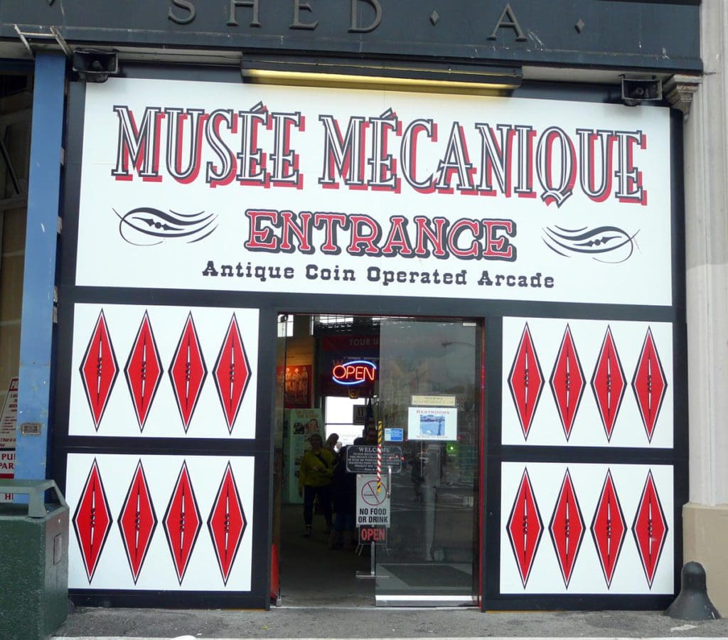 The entrance to Musée Mécanique one of the best things to do in San Francisco with kids.