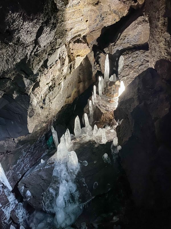 Crystals inside an Icelandic cave.