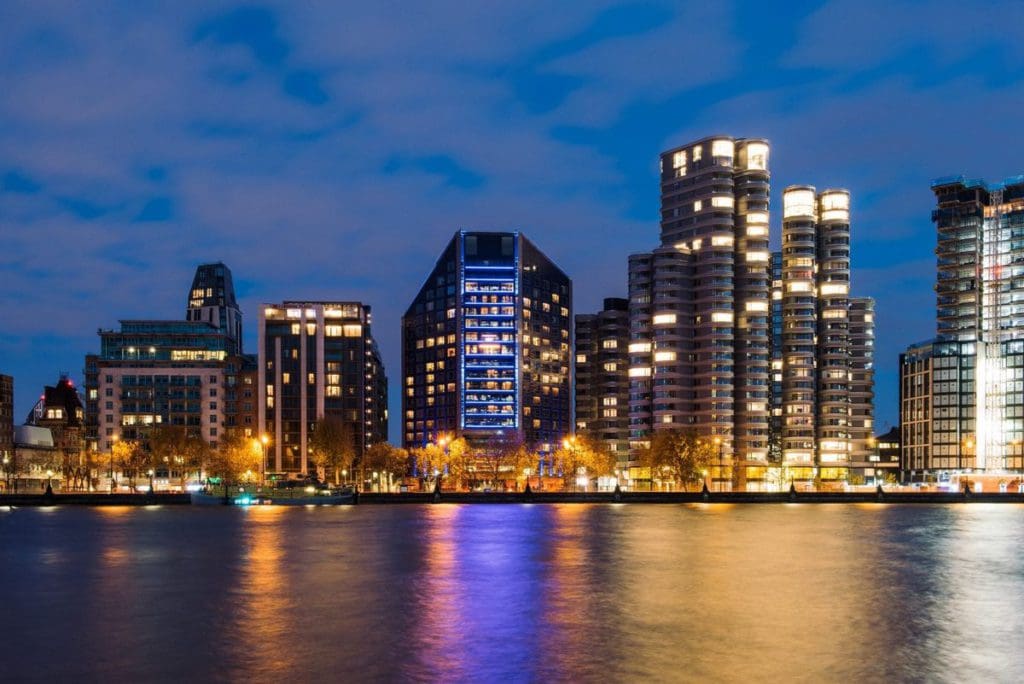 Park Plaza London Riverbank, nestled along the London skyline across the river.