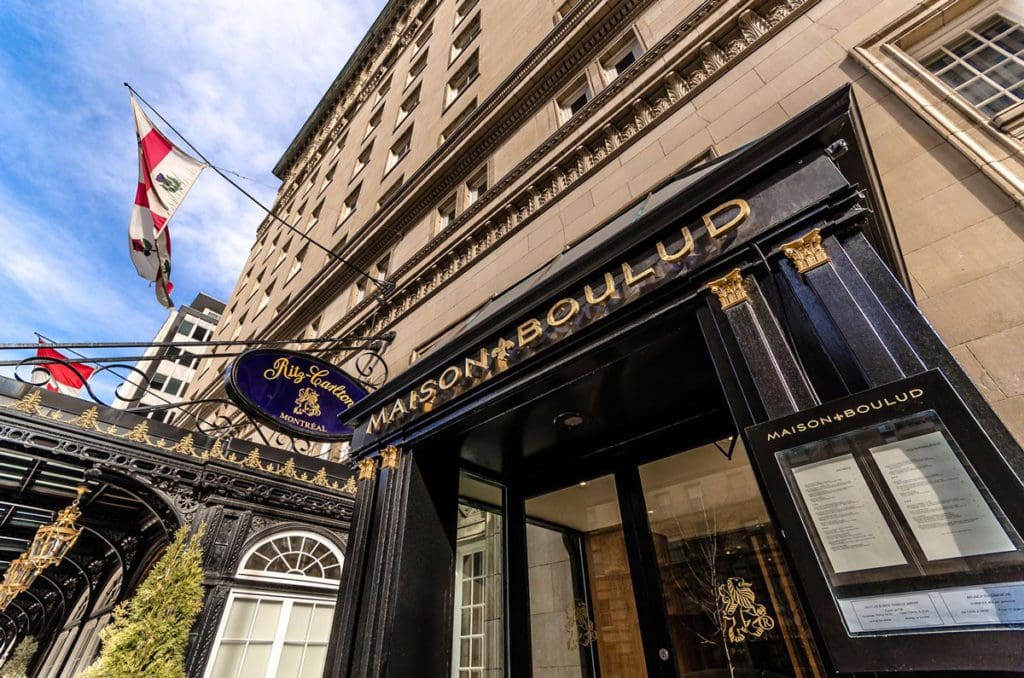 The exterior entrance to the The Ritz-Carlton, Montreal.