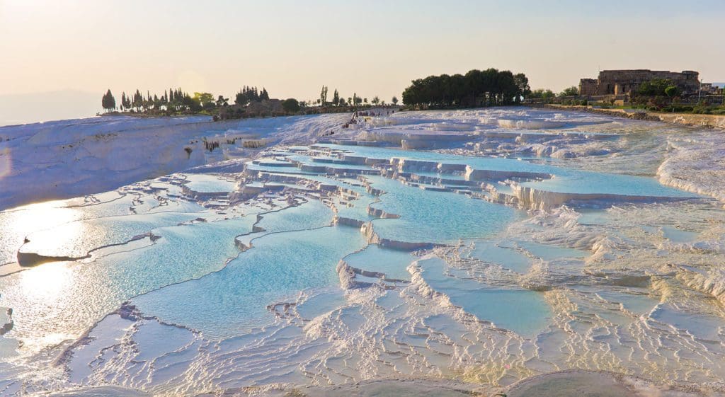 A field of salt flats in Pamukkale.