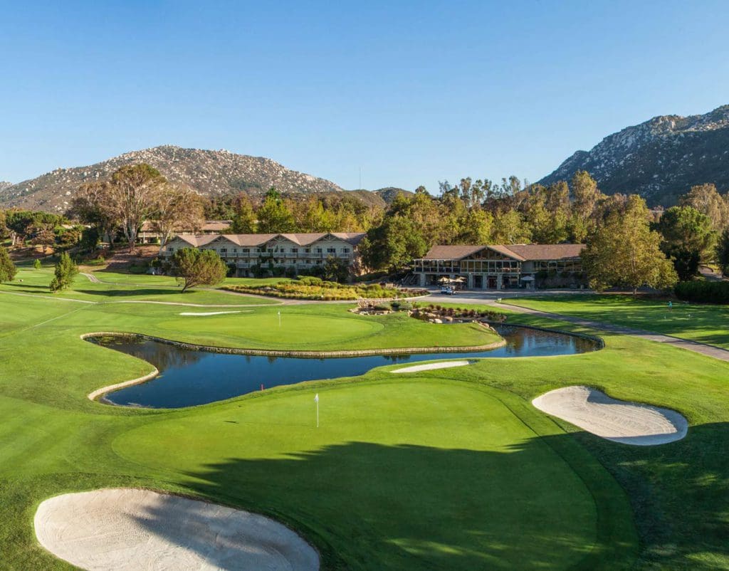 The lovely golf-course and grounds in front of Temecula Creek Inn.