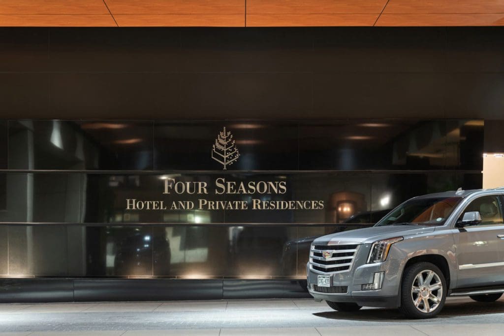 The entrance to Four Seasons Hotel Denver.