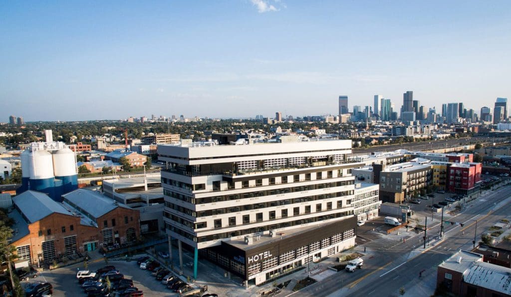 An aerial view of The Source Hotel.