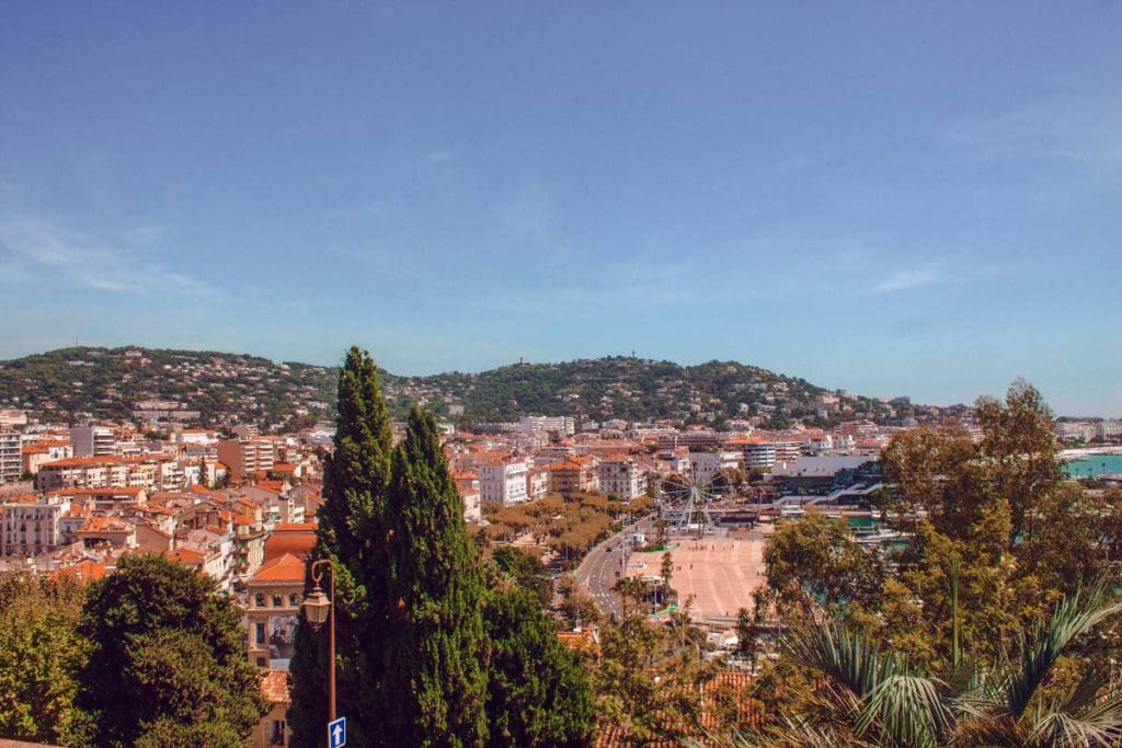 A view of the lovely rooftops of Cannes on a sunny summer day in Southern France.