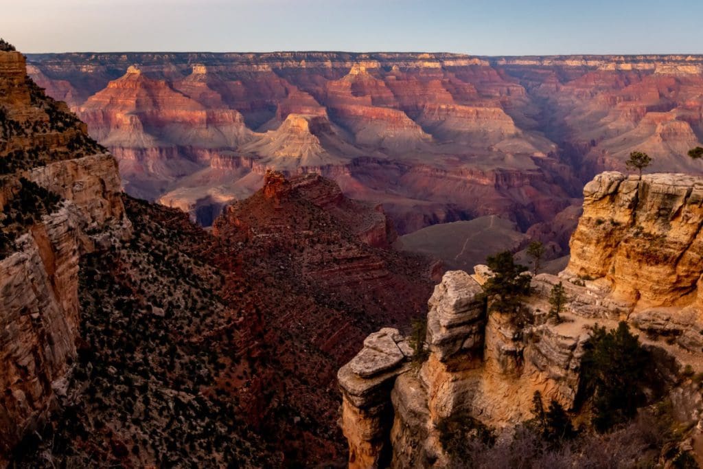 An expansive view of the Grand Canyon in Grand Canyon National Park.