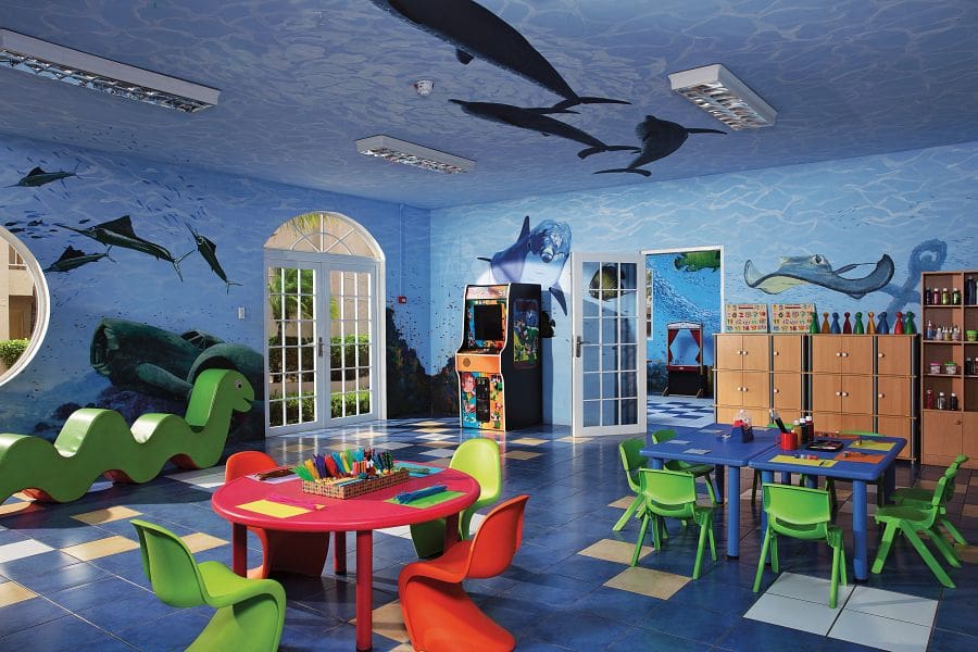 Inside the colorful, marine-inspired kids' club at Sunscape Curaçao Resort, Spa & Casino.