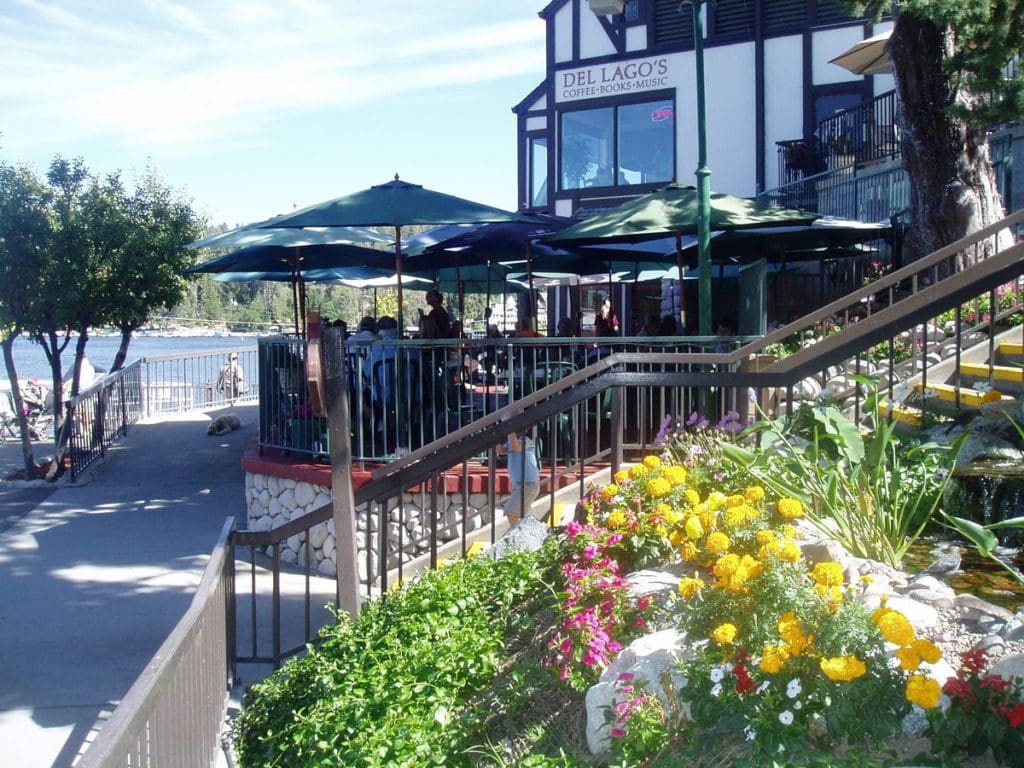 The entrance and outdoor patio to Belgian Waffle Works.