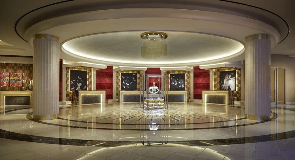 The large, open lobby of Seminole Hard Rock Hotel & Casino Tampa.