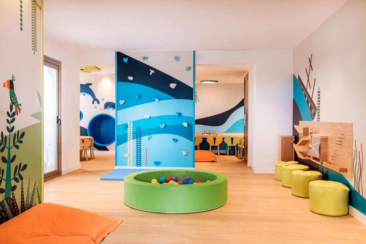 Inside the colorful kids' club at Iberostar® Selection Playa de Muro.