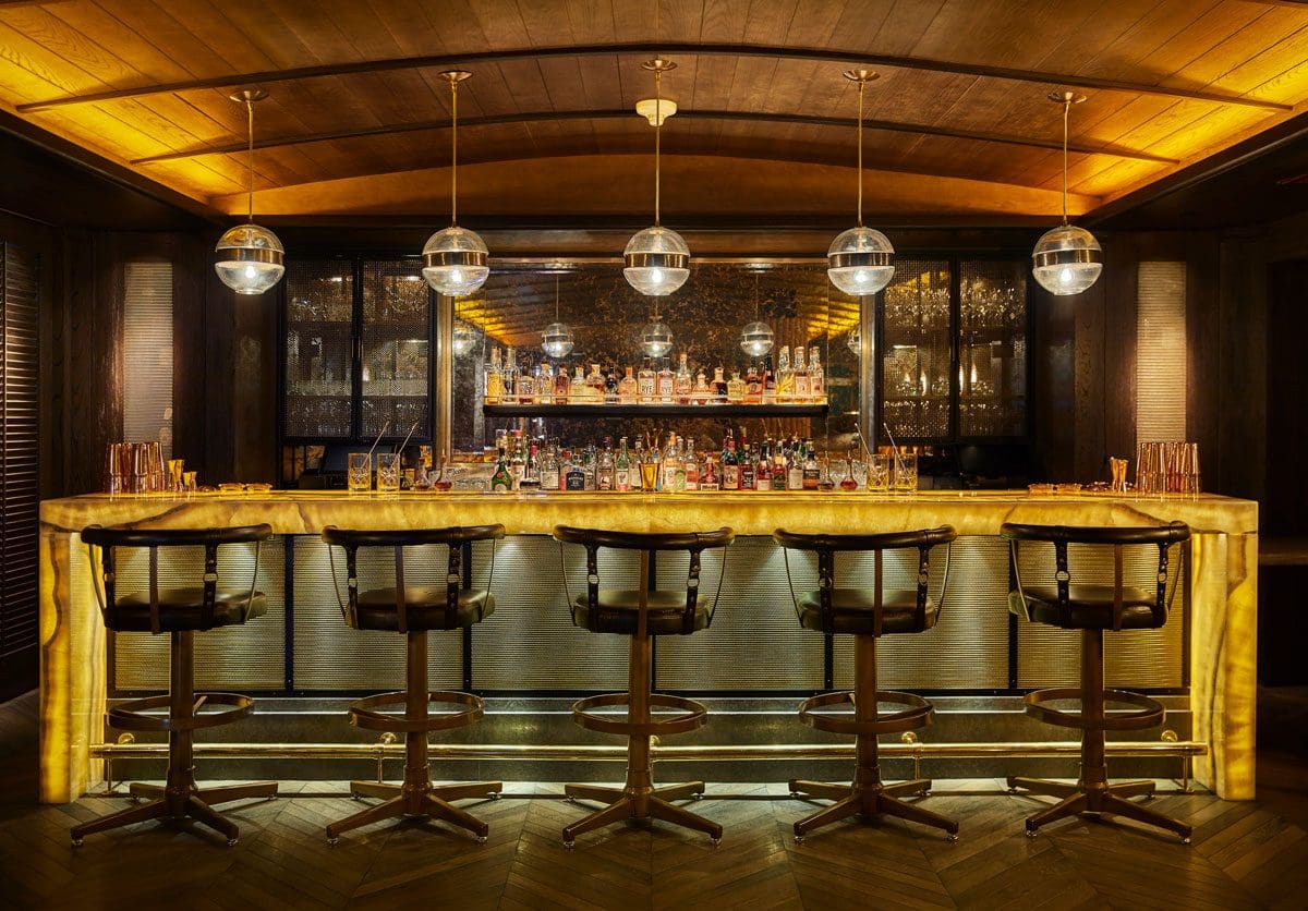 The modern cocktail bar inside Sagamore Pendry.
