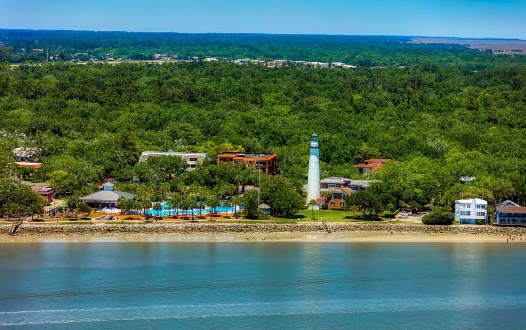 A view of the shoreline of Sea Island in Georgia. 