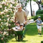 A gardener shows kids the gardens at Hotel Cipriani, A Belmond Hotel, Venice.