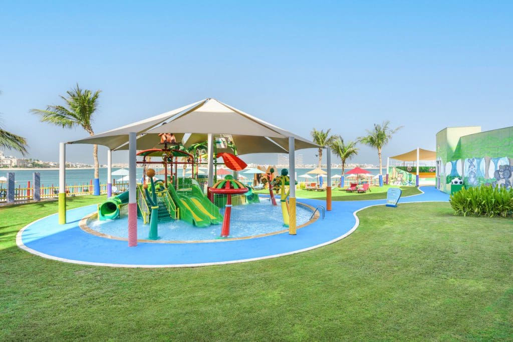 The on-site splash play ground at Rixos The Palm Hotel & Suites.