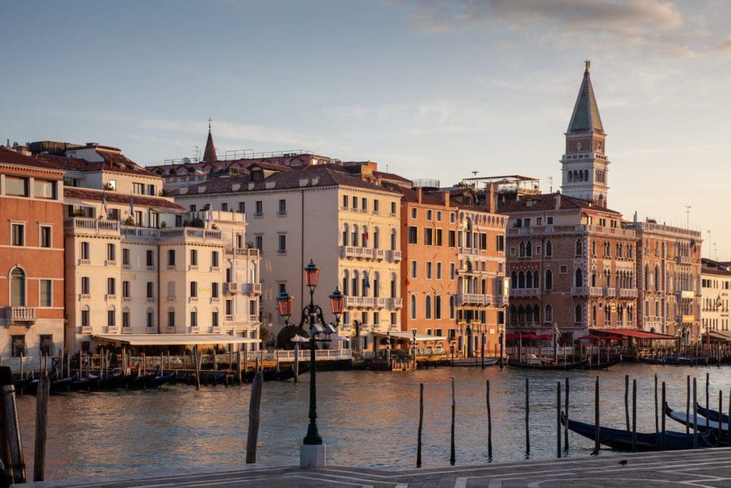 The exterior of The St. Regis Venice along a canal.